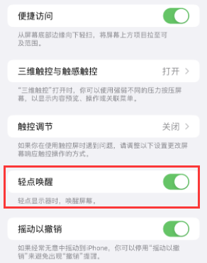 景东苹果授权维修站分享iPhone轻点无法唤醒怎么办 